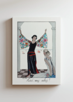Art Deco George Barbier kobieta w szacie nad morzem obraz na płótnie