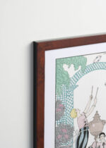 Aranżacja wnętrza, na ścianie wisi plakat w ramce: Le Jeu des Graces George Barbier Art Deco 1921