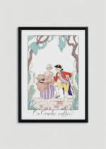 Plakat oprawiony w drewnianą brązową ramkę Vintage Italia: La Cruche cassée George Barbier art déco