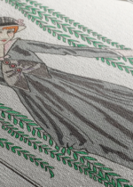 Art Deco George Barbier szara suknia pod wierzbą płaczącą obraz na płótnie