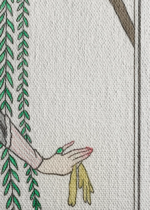 Art Deco George Barbier szara suknia pod wierzbą płaczącą obraz na płótnie
