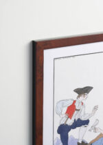 Aranżacja wnętrza, na ścianie wisi plakat w ramce: L'Oiseau Chéri Ukochany Ptak George Barbier Art Deco 1921