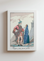 Art Deco George Barbier romantyczna scena pod zamkiem obraz na płótnie