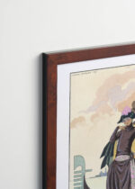 Aranżacja wnętrza, na ścianie wisi plakat w ramce: Art Deco Ona i On Elle et Lui George Barbier 1921 gondola