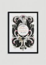 Plakat oprawiony w drewnianą brązową ramkę Vintage Italia: Art Deco Falbalas & Fanfreluches George Barbier 1923