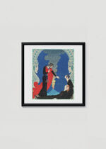 Plakat w drewnianej czarnej ramce: Art Deco George Barbier Ostatnie dni Pompei