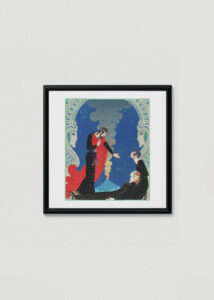 Plakat w drewnianej czarnej ramce: Art Deco George Barbier Ostatnie dni Pompei