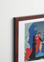 Plakat oprawiony w drewnianą brązową ramkę Vintage Italia: Art Deco George Barbier Ostatnie dni Pompei