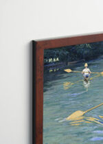 Plakat oprawiony w drewnianą brązową ramkę Vintage Italia: Wioślarze Gustave Caillebotte impresjonizm 1877
