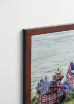 Plakat oprawiony w drewnianą brązową ramkę Vintage Italia: Wille w Villers-sur-Mer Gustave Caillebotte