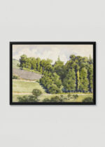 Plakat w drewnianej czarnej ramce: Gustave Caillebotte pejzaż impresjonizm francuski