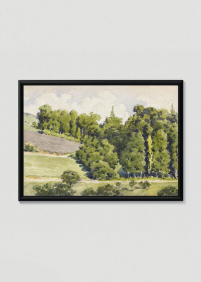 Plakat w drewnianej czarnej ramce: Gustave Caillebotte pejzaż impresjonizm francuski