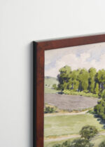 Plakat oprawiony w drewnianą brązową ramkę Vintage Italia: Gustave Caillebotte pejzaż impresjonizm francuski
