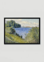 Plakat w drewnianej czarnej ramce: Widok na Senę Argenteuil Gustave Caillebotte