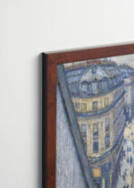 Plakat oprawiony w drewnianą brązową ramkę Vintage Italia: Rue Halévy Gustave Caillebotte impresjonizm Paryż