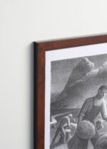 Plakat oprawiony w drewnianą brązową ramkę Vintage Italia: Młoda kukurydza Grant Wood amerykański regionalizm