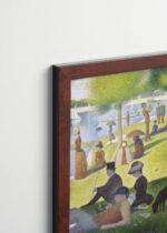 Plakat oprawiony w drewnianą brązową ramkę Vintage Italia: Niedzielne popołudnie na wyspie Grande Jatte Seurat