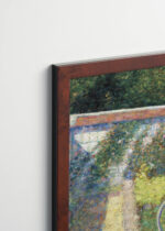 Plakat oprawiony w drewnianą brązową ramkę Vintage Italia: Georges Seurat ogród pointylizm neoimpresjоnizm