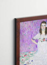 Plakat oprawiony w drewnianą brązową ramkę Vintage Italia: Gustav Klimt portret dziewczyny 1912 secesja wiedeń