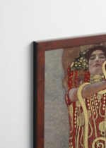 Plakat oprawiony w drewnianą brązową ramkę Vintage Italia: Hygieia Gustav Klimt reprodukcja Medycyna secesja