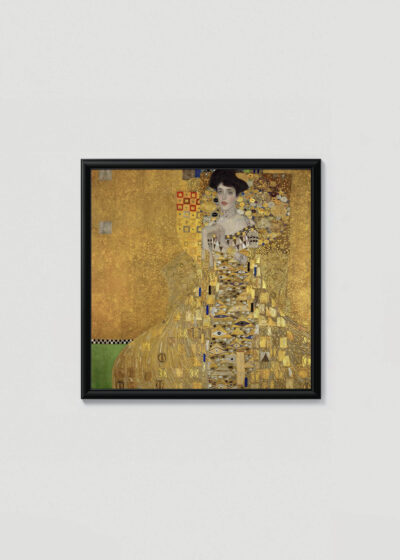 Plakat w drewnianej czarnej ramce: Portret Adele Bloch-Bauer I Gustav Klimt secesja