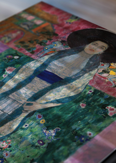 Zbliżenie na detale plakatu: Adele Bloch-Bauer II Gustav Klimt reprodukcja