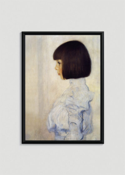 Plakat w drewnianej czarnej ramce: Portret Helene Klimt Gustav Klimt reprodukcja secesja