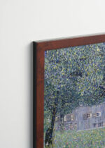 Plakat oprawiony w drewnianą brązową ramkę Vintage Italia: Gustav Klimt Dom wiejski w Górnej Austrii 1911
