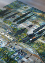 Zbliżenie na detale plakatu: Kościół w Cassone Gustav Klimt 1913 jezioro Garda we Włoszech