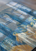 Zbliżenie na detale plakatu: Henri-Edmond Cross pointylizm Morze Śródziemne