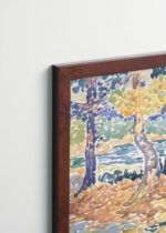 Plakat oprawiony w drewnianą brązową ramkę Vintage Italia: Henri-Edmond Cross pointylizm morze neoimpresjonsizm