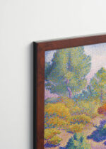 Plakat oprawiony w drewnianą brązową ramkę Vintage Italia: Henri-Edmond Cross neoimpresjoniznm krajobraz morski