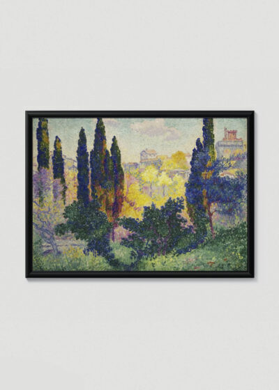 Plakat w drewnianej czarnej ramce: Henri-Edmond Cross neoimpresjionizm pointylizm