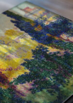 Zbliżenie na detale plakatu: Henri-Edmond Cross neoimpresjionizm pointylizm