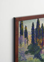 Plakat oprawiony w drewnianą brązową ramkę Vintage Italia: Henri-Edmond Cross neoimpresjionizm pointylizm
