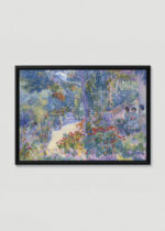 Plakat w drewnianej czarnej ramce: Henri-Edmond Cross ogród pointylistyczny neoimp