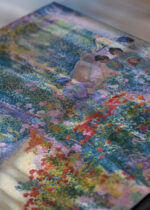 Zbliżenie na detale plakatu: Henri-Edmond Cross ogród pointylistyczny neoimp