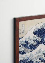 Plakat oprawiony w drewnianą brązową ramkę Vintage Italia: Wielka Fala w Kanagawie Katsushika Hokusai