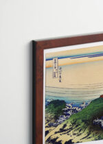 Plakat oprawiony w drewnianą brązową ramkę Vintage Italia: rybacy Koshu Kajikazawa Hokusai Fuji japoński