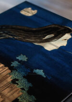 Zbliżenie na detale plakatu: Okiku japoński duch Katsushika Hokusai ukiyo-e