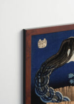 Plakat oprawiony w drewnianą brązową ramkę Vintage Italia: Okiku japoński duch Katsushika Hokusai ukiyo-e