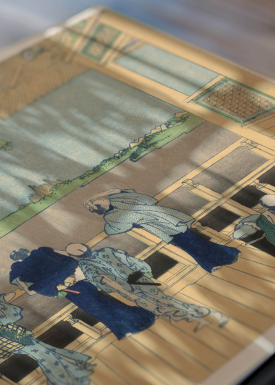 Zbliżenie na detale plakatu: Sazai-dō Gohyaku-rakanji Katsushika Hokusai ukiyo-e