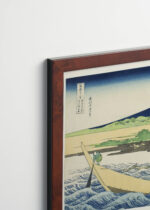 Plakat oprawiony w drewnianą brązową ramkę Vintage Italia: Hokusai góra Fuji ukiyo-e japoński drzeworyt vintage