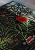 Zbliżenie na detale plakatu: Tropikalna dżungla Henri Rousseau reprodukcja