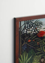 Plakat oprawiony w drewnianą brązową ramkę Vintage Italia: Tropikalna dżungla Henri Rousseau reprodukcja