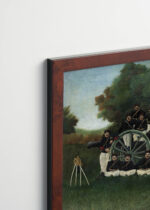 Plakat oprawiony w drewnianą brązową ramkę Vintage Italia: Żołnierze artylerii Henri Rousseau vintage