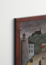 Plakat oprawiony w drewnianą brązową ramkę Vintage Italia: Henri Rousseau Widok na Malakoff, Hauts de Seine pejzaż vintage