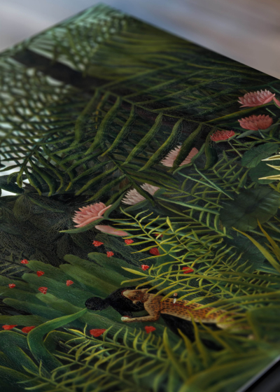 Zbliżenie na detale plakatu: Negre attaque par un jaguar Henri Rousseau