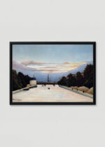 Plakat w drewnianej czarnej ramce: Wieża Eiffla 1898 Henri Rousseau Paryż