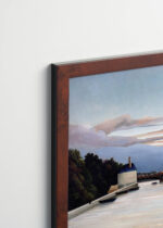 Plakat oprawiony w drewnianą brązową ramkę Vintage Italia: Wieża Eiffla 1898 Henri Rousseau Paryż